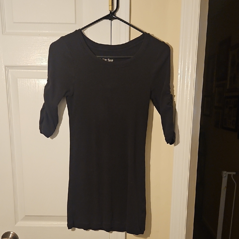 Victoria Secret TEE SHOP Black Ribbed T-Shirt